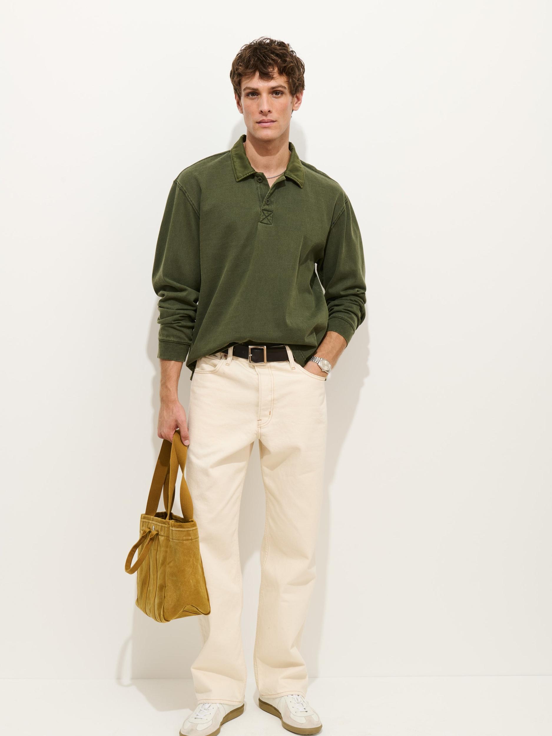 Garment Dyed Rugby Shirt In Cotton Jersey Product Image