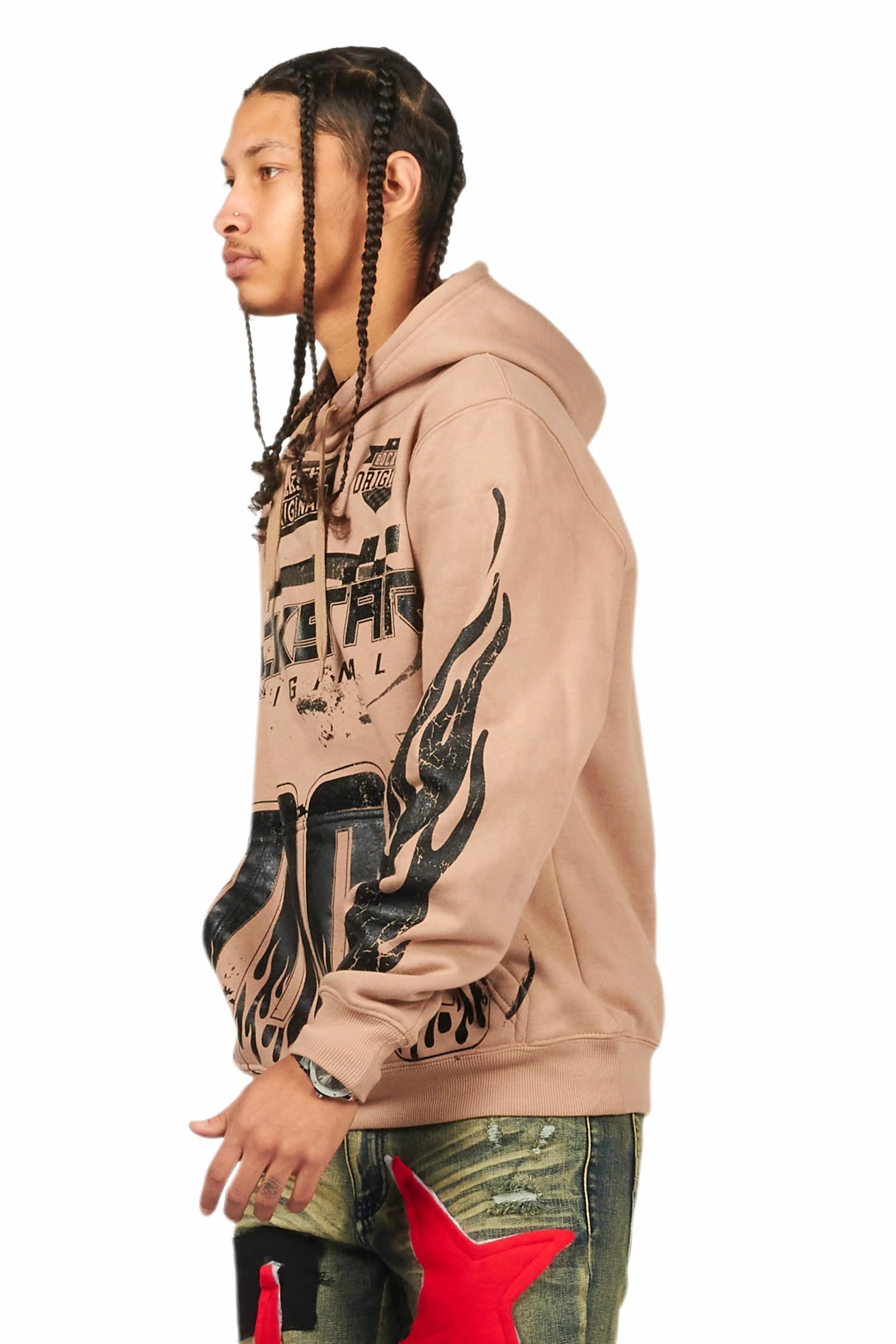 Amos Khaki Graphic Hoodie Male Product Image