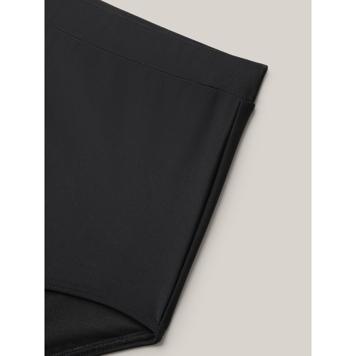 Plus Size Embroidered V-Neck Swim Dress Women's Swimwear Black Beach Bodycon V-neck High stretch Curve Swim Dresses BloomChic 30/6X Product Image