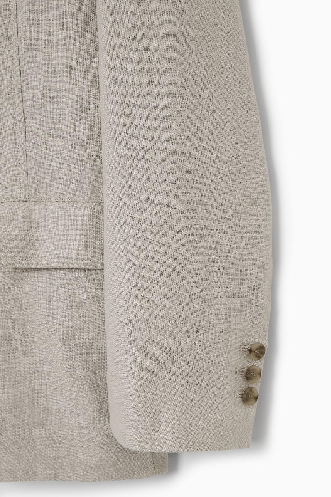 REGULAR UNSTRUCTURED LINEN BLAZER Product Image