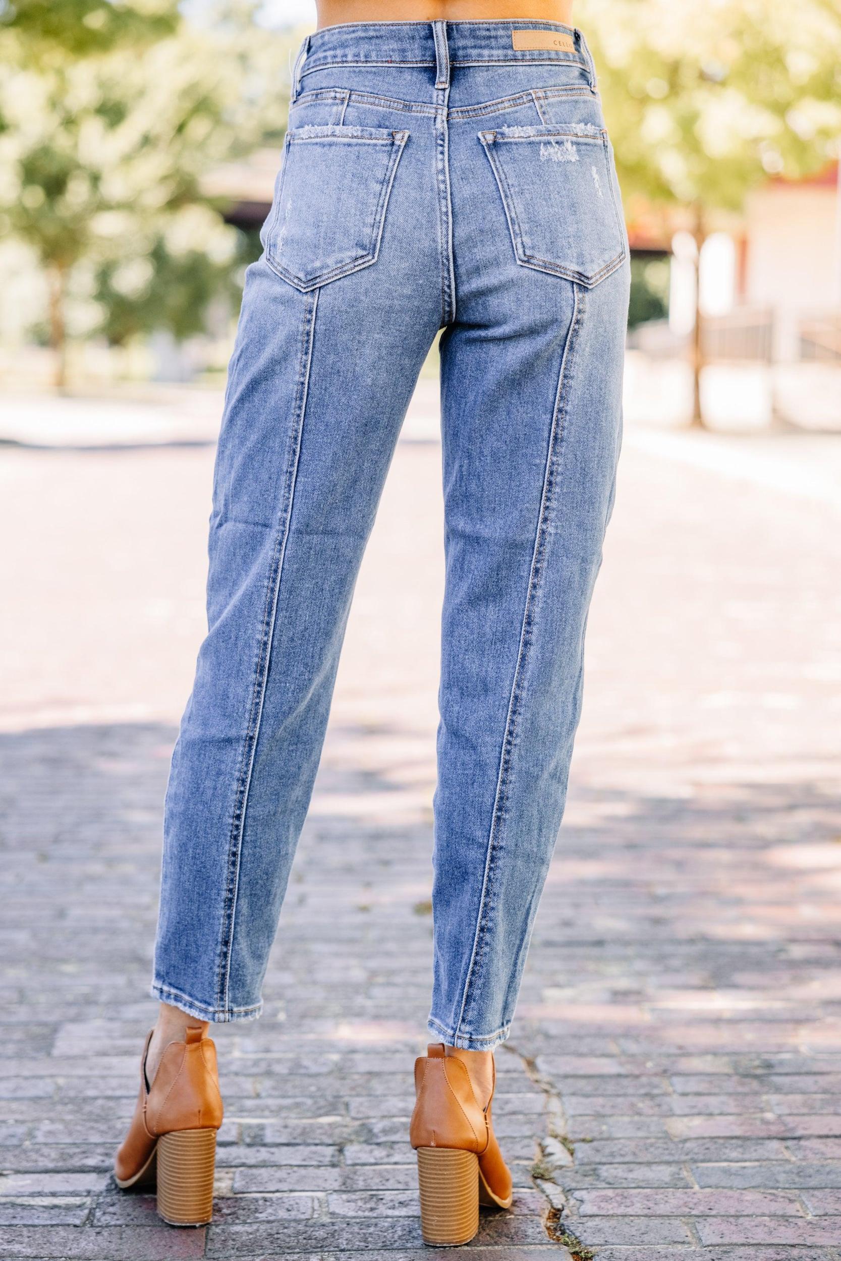 Walk On By Medium Wash Mom Jeans Female Product Image