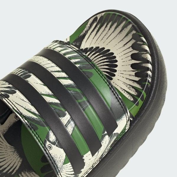 adidas adilette Women's Platform Swimming Slides, Size: 7, Crew Green Product Image
