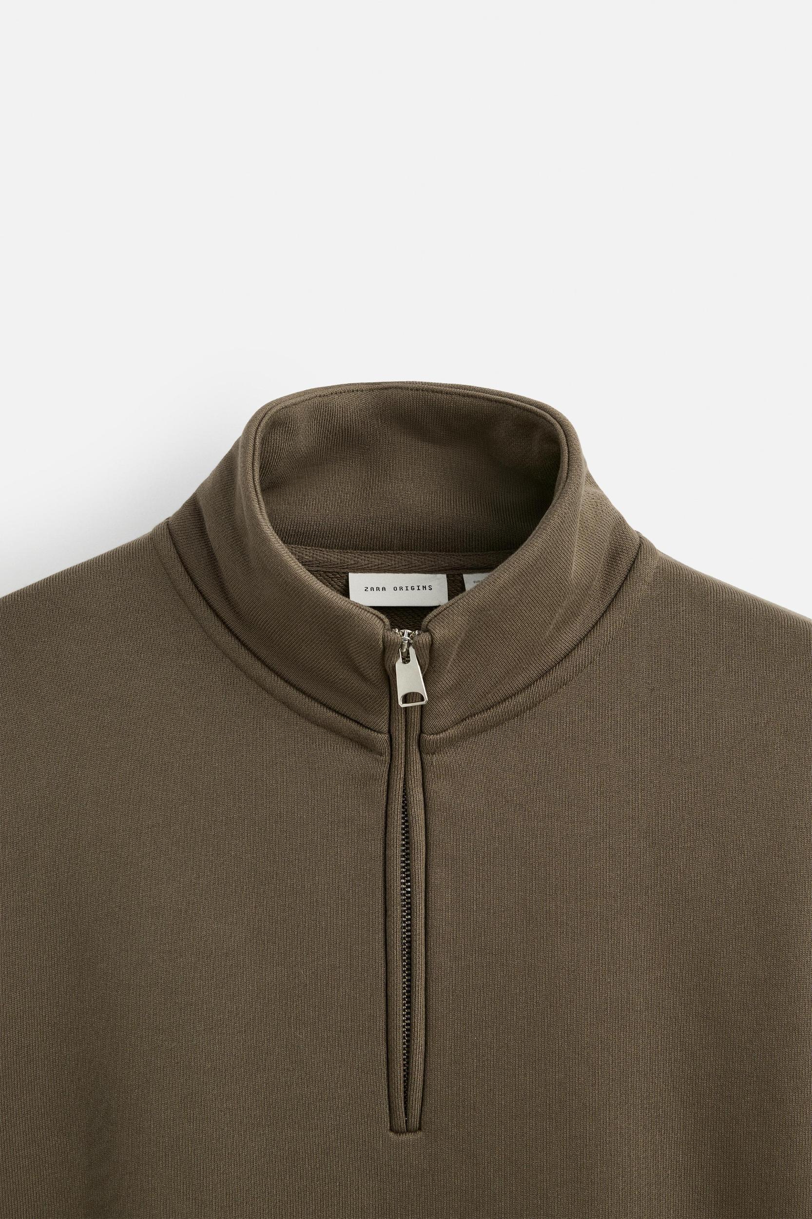 ZIPPERED COLLAR HEAVY WEIGHT SWEATSHIRT Product Image