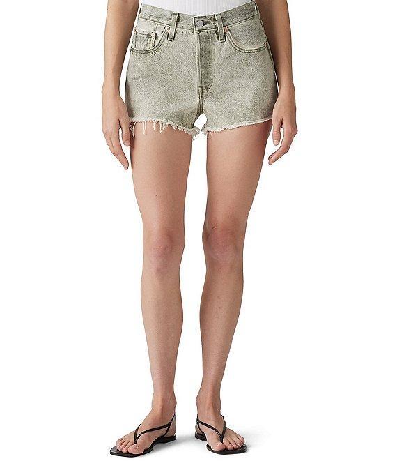 Levi's® 501® Original High Rise Frayed Hem Denim Shorts Product Image