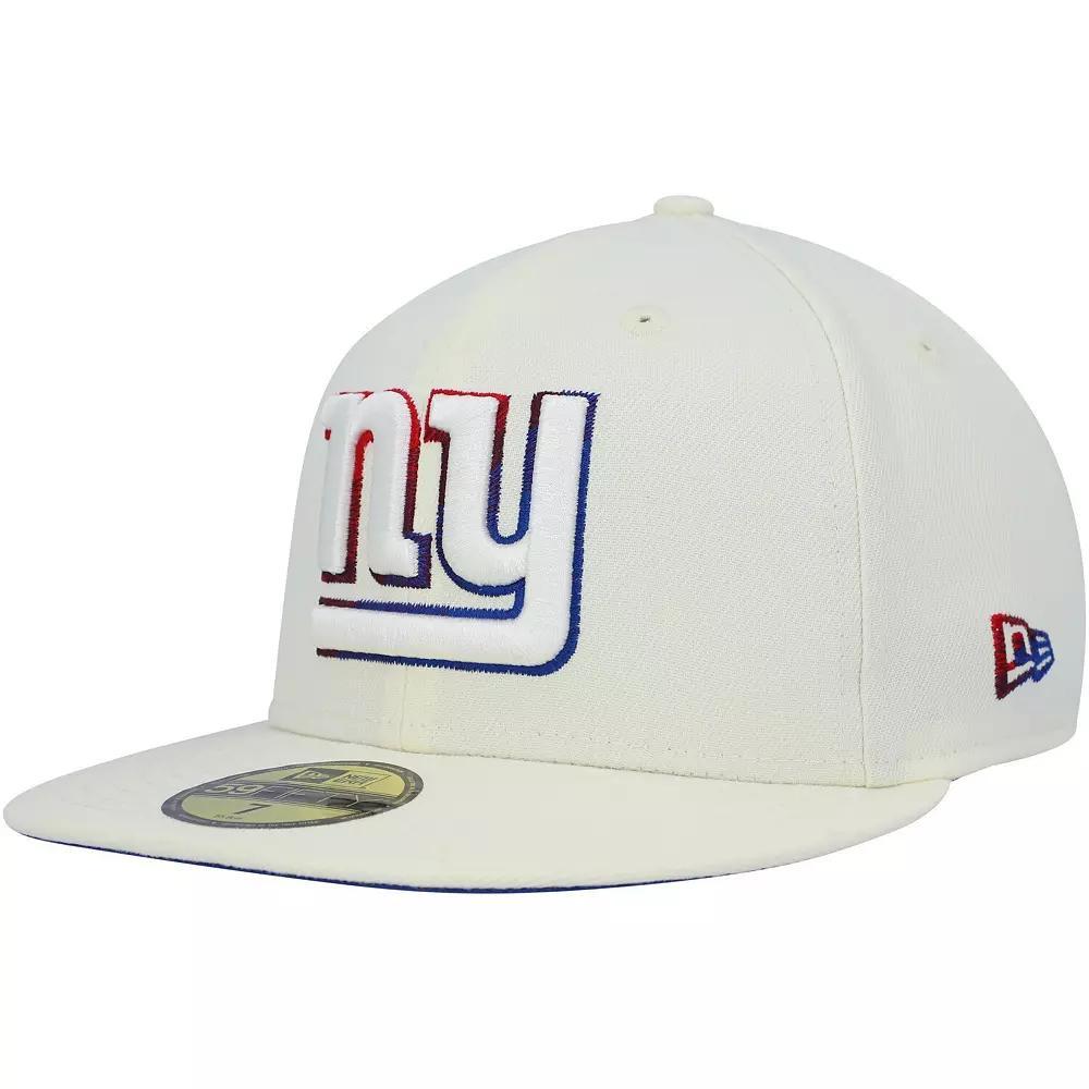Men's New Era Cream New York Giants Chrome Dim 59FIFTY Fitted Hat, Size: 7 1/8, Beige Product Image