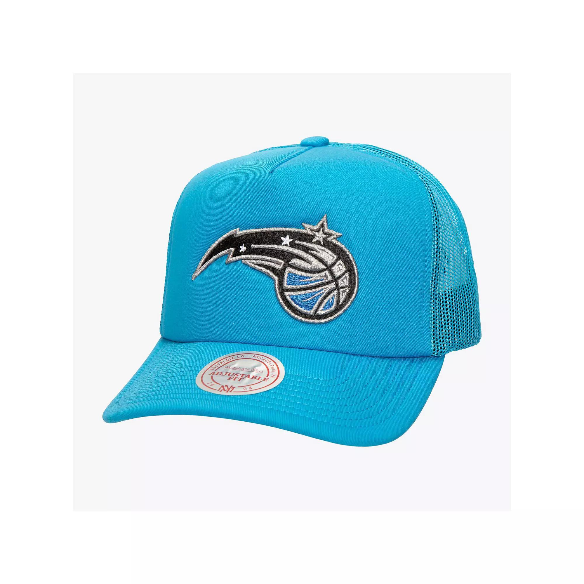 Men's Mitchell & Ness Blue Orlando Magic Core Evergreen OTC Trucker Adjustable Hat, Mag Blue Product Image