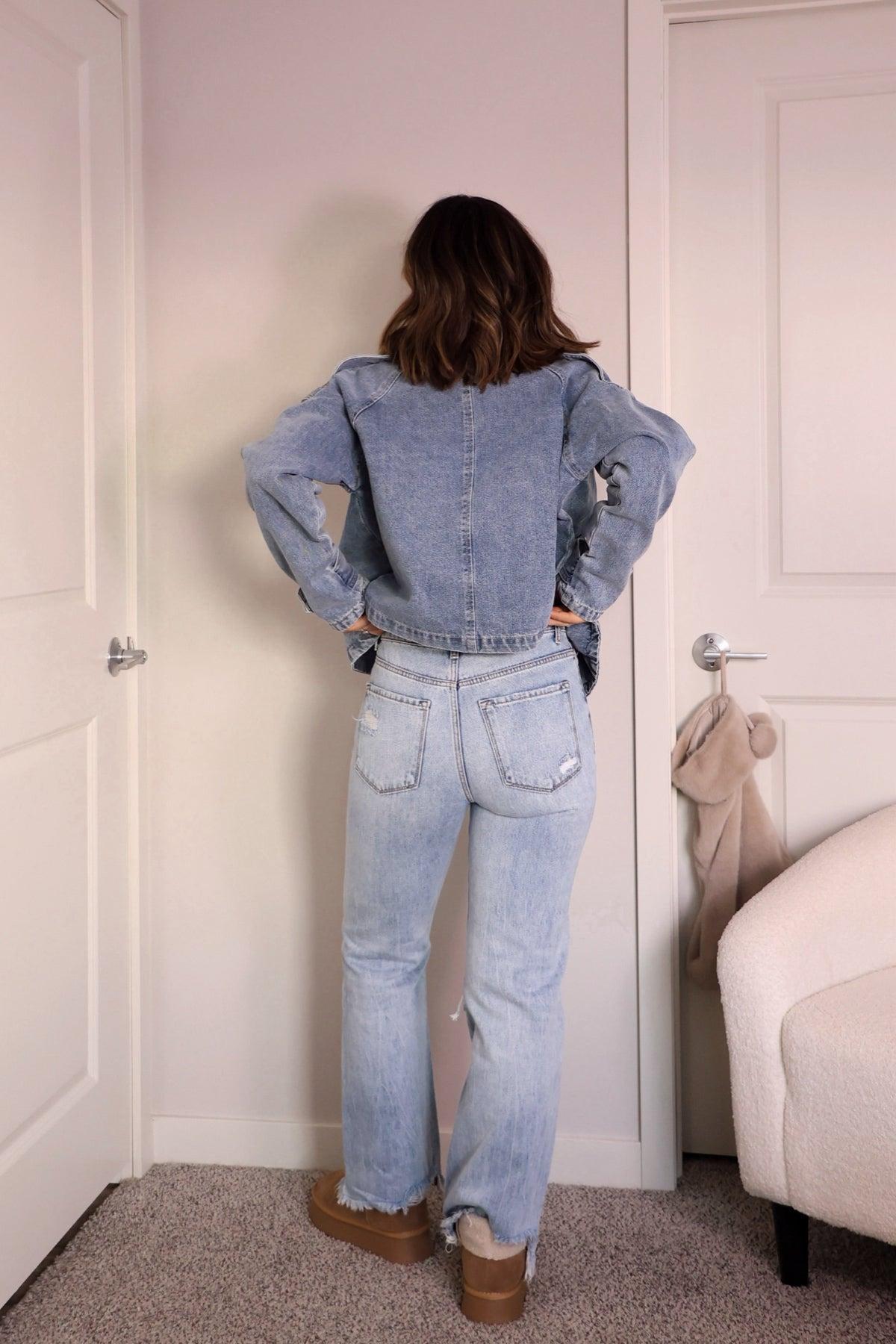 Double Breasted Denim Jacket - FINAL SALE Product Image