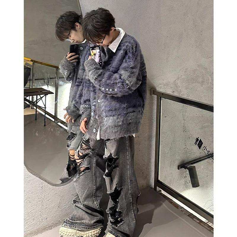 Striped Oversized Cardigan Product Image