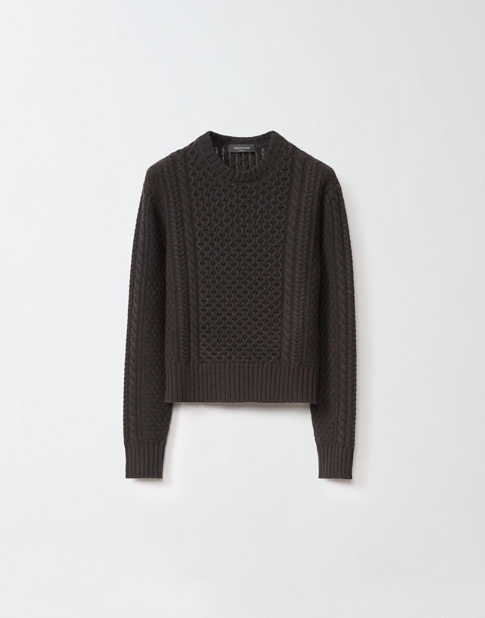 FABIANA FILIPPI Platinum Fisherman Sweater With Lurex In Brown Product Image