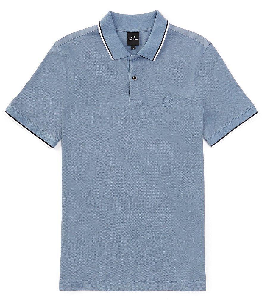Armani Exchange Tipped Pique Short Sleeve Polo Shirt Product Image