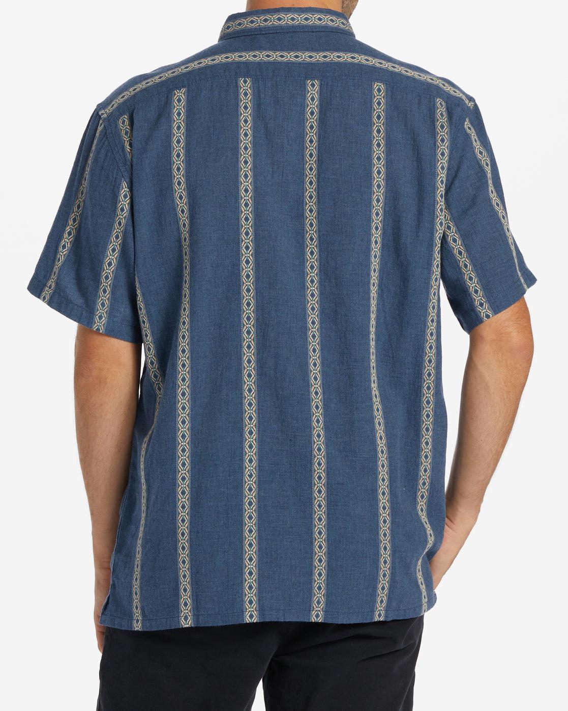 Sundays Jacquard Short Sleeve Shirt - Navy Male Product Image