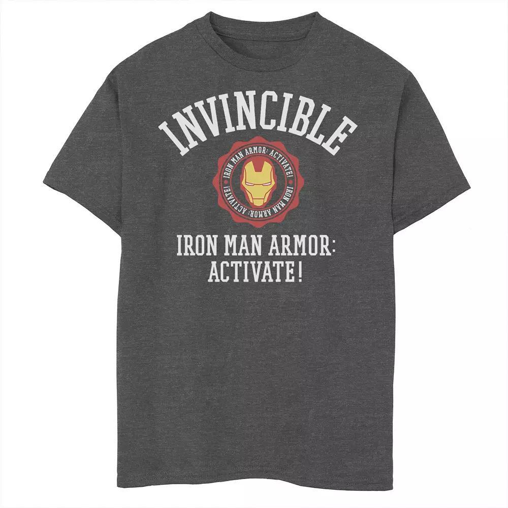 Boys 8-20 Marvel Iron Man Armor Activate Chest Logo Graphic Tee, Boy's, Size: Medium, Grey Heather Product Image