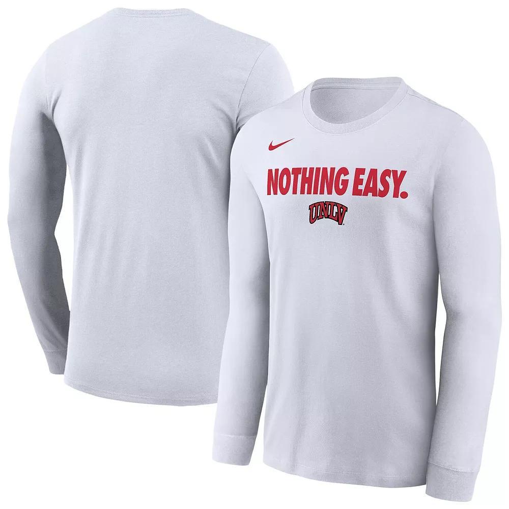 Men's Nike White UNLV Rebels 2025 On-Court Bench Long Sleeve T-Shirt, Size: Large Product Image