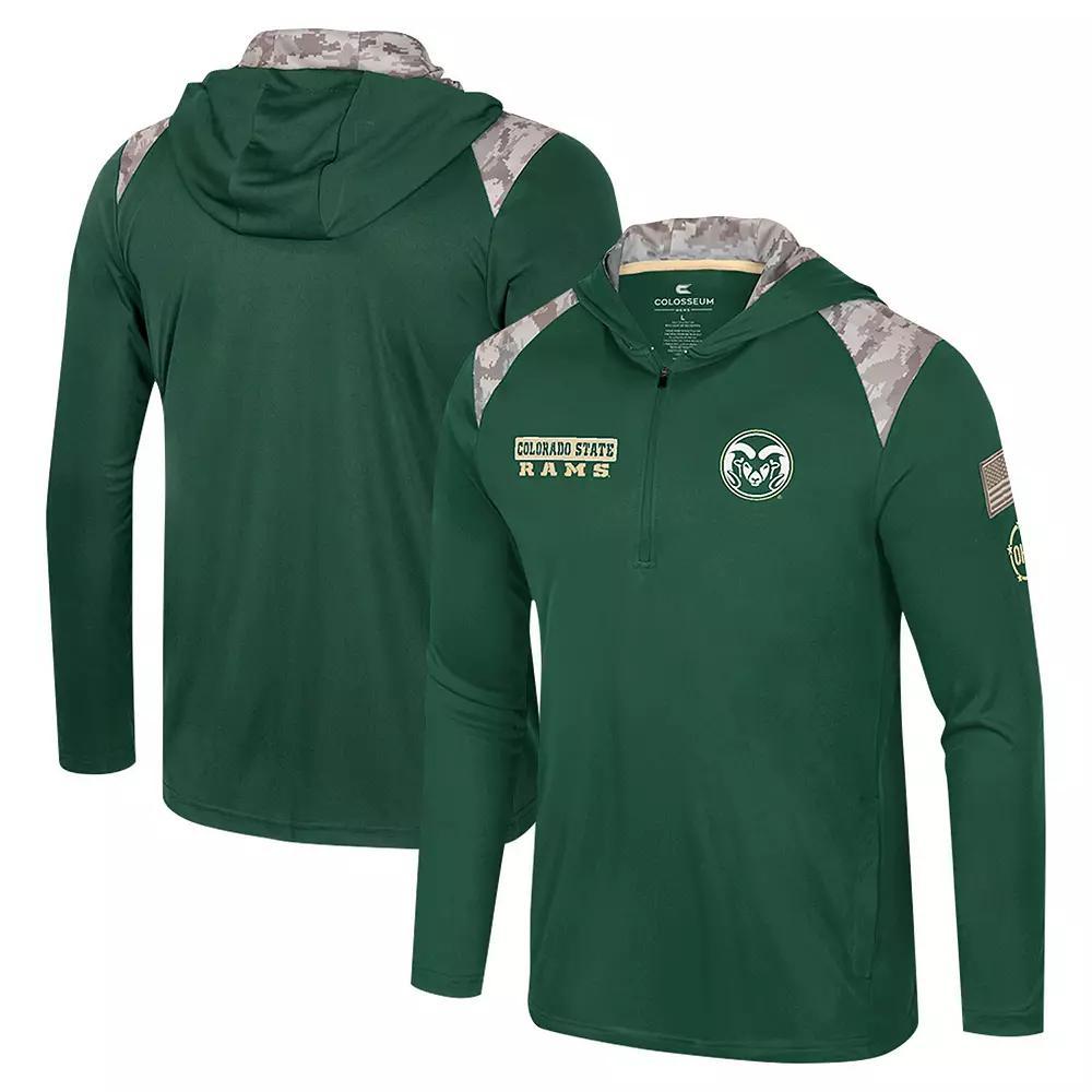 Mens Colosseum Auburn Tigers OHT Military Appreciation Quarter-Zip Hoodie Jacket Blue Product Image
