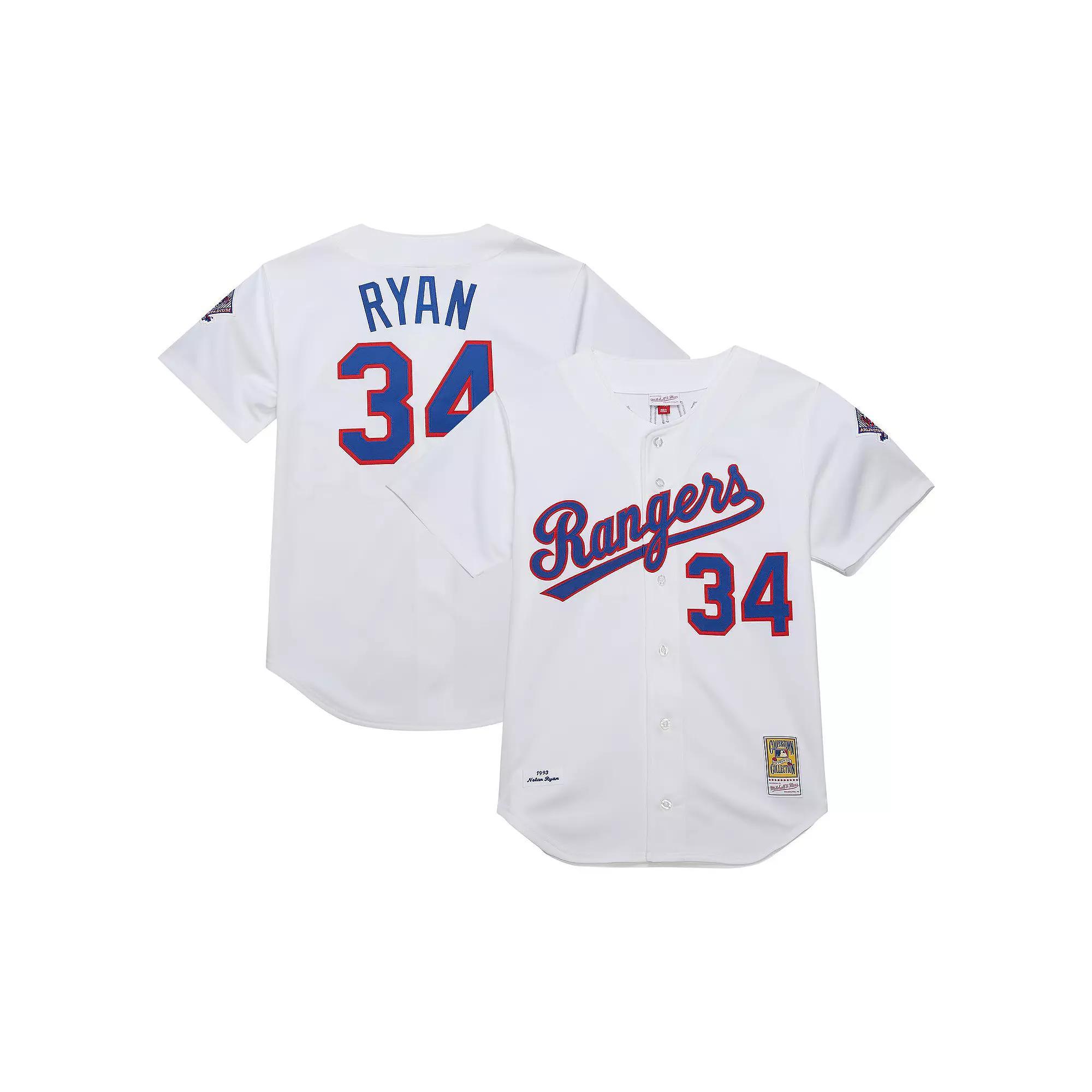 Men's Mitchell & Ness Nolan Ryan Nolan Ryan White Texas Rangers 1993 Cooperstown Collection Authentic Jersey, Size: Small Product Image