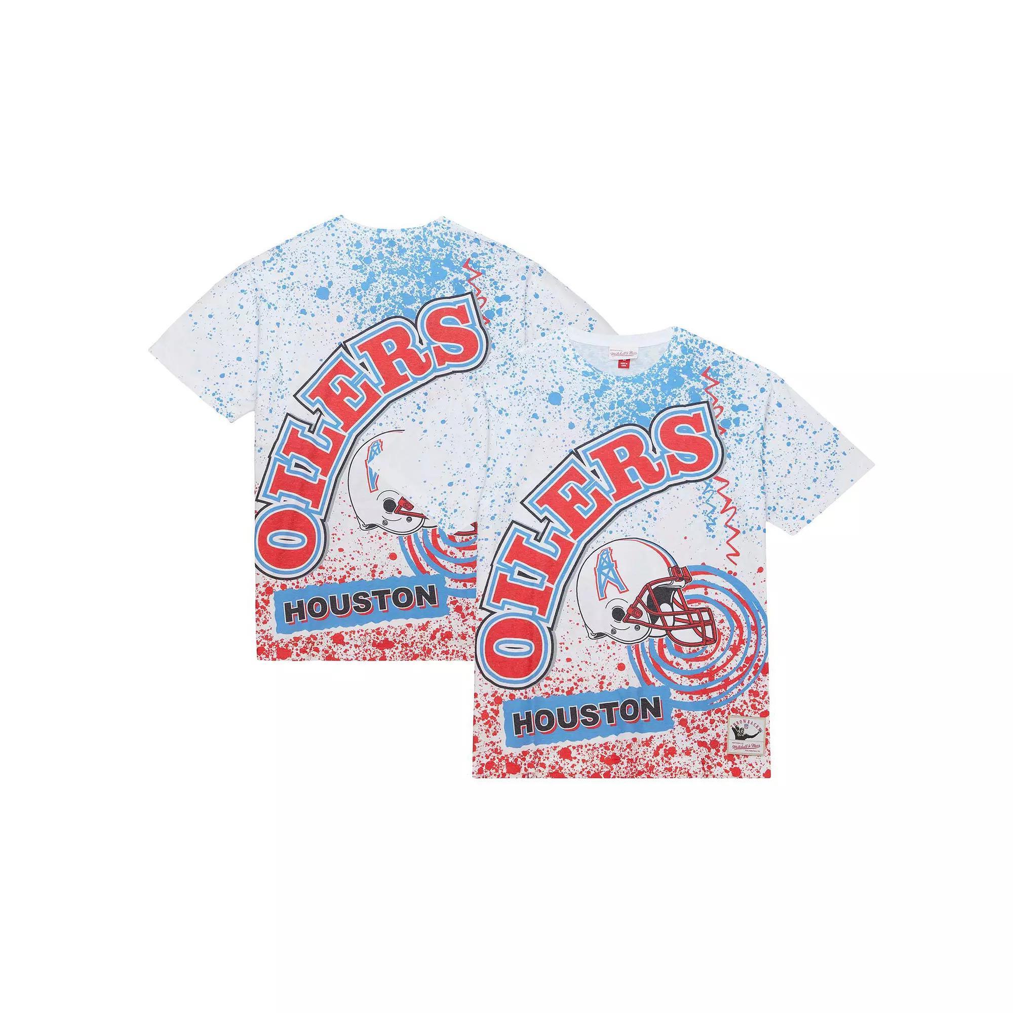Men's Mitchell & Ness White Houston Oilers Team Burst Sublimated T-Shirt, Size: 2XL, Nfl White Product Image
