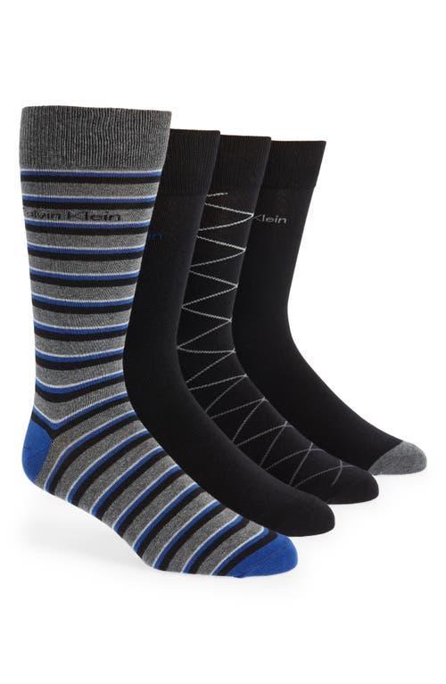 Calvin Klein Mens Multi Pattern 4-Pack Dress Socks - Multi Product Image