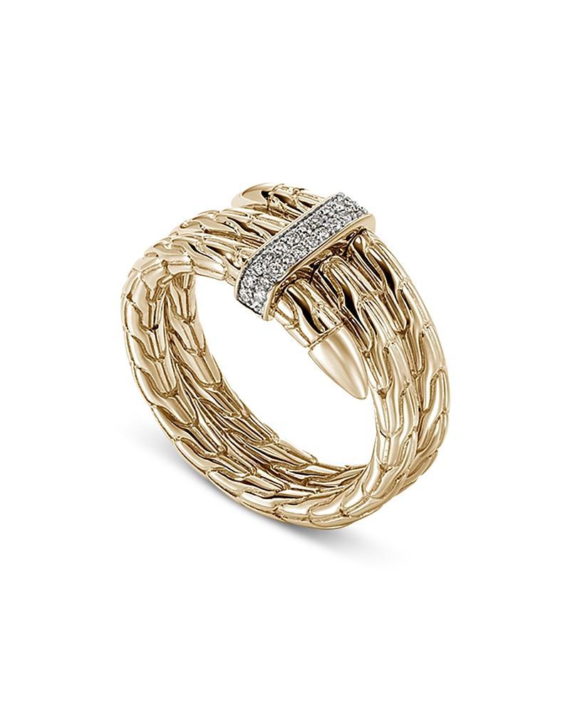 John Hardy 14K Yellow Gold Spear Diamond Coil Ring Product Image