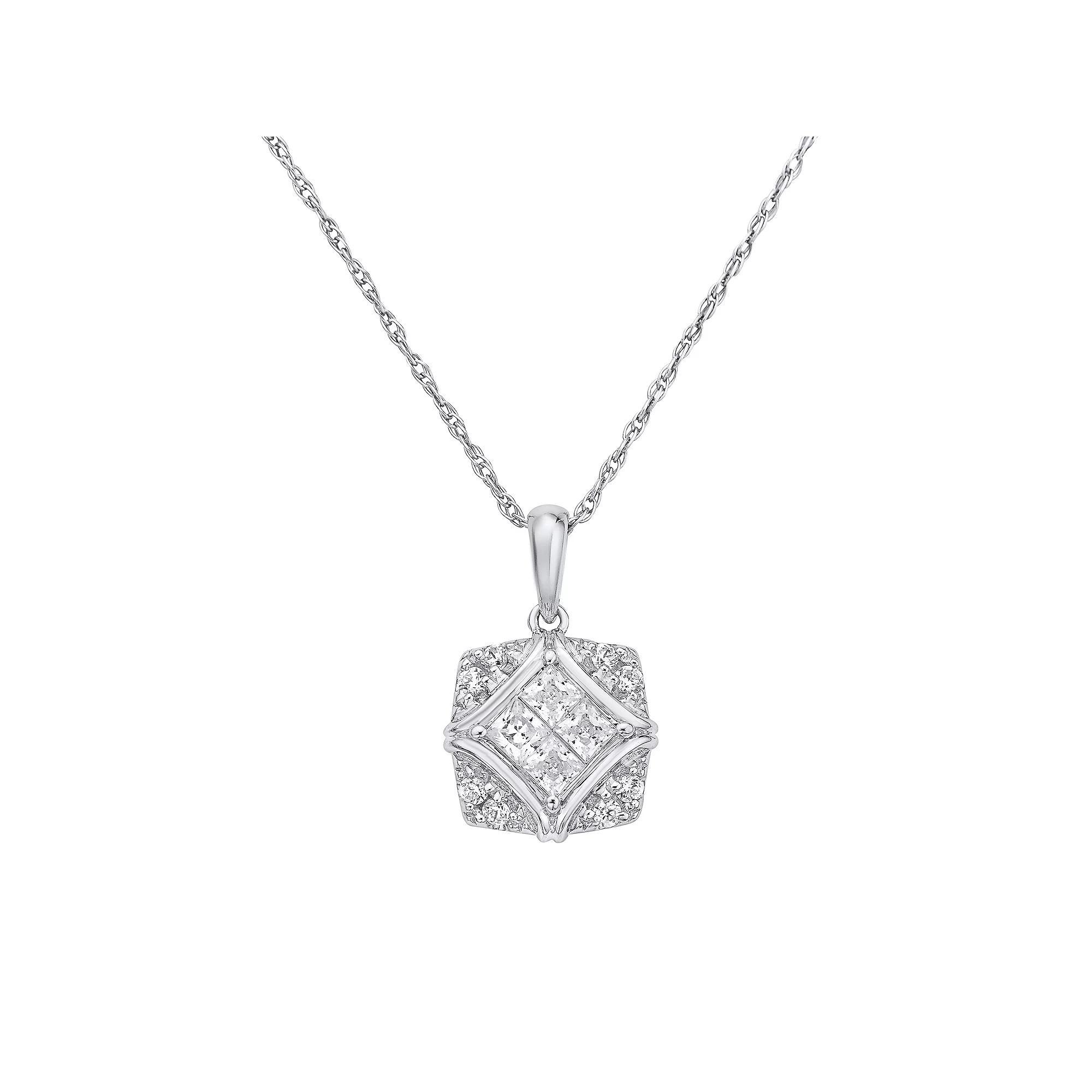 Irena Park 10k White Gold 1/2 Carat T.W. Diamond Pendant Necklace, Women's, Size: 18", 10k Whgold Product Image