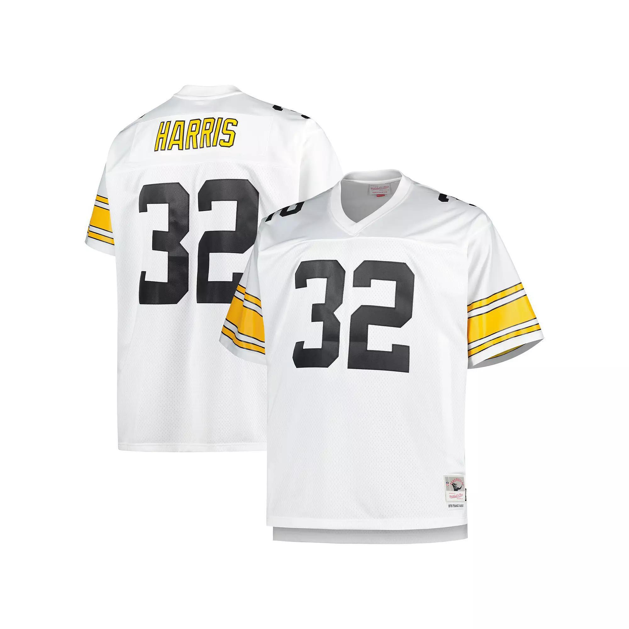 Men's Mitchell & Ness Franco Harris White Pittsburgh Steelers Big & Tall 1976 Retired Player Replica Jersey, Size: 4XLT Product Image