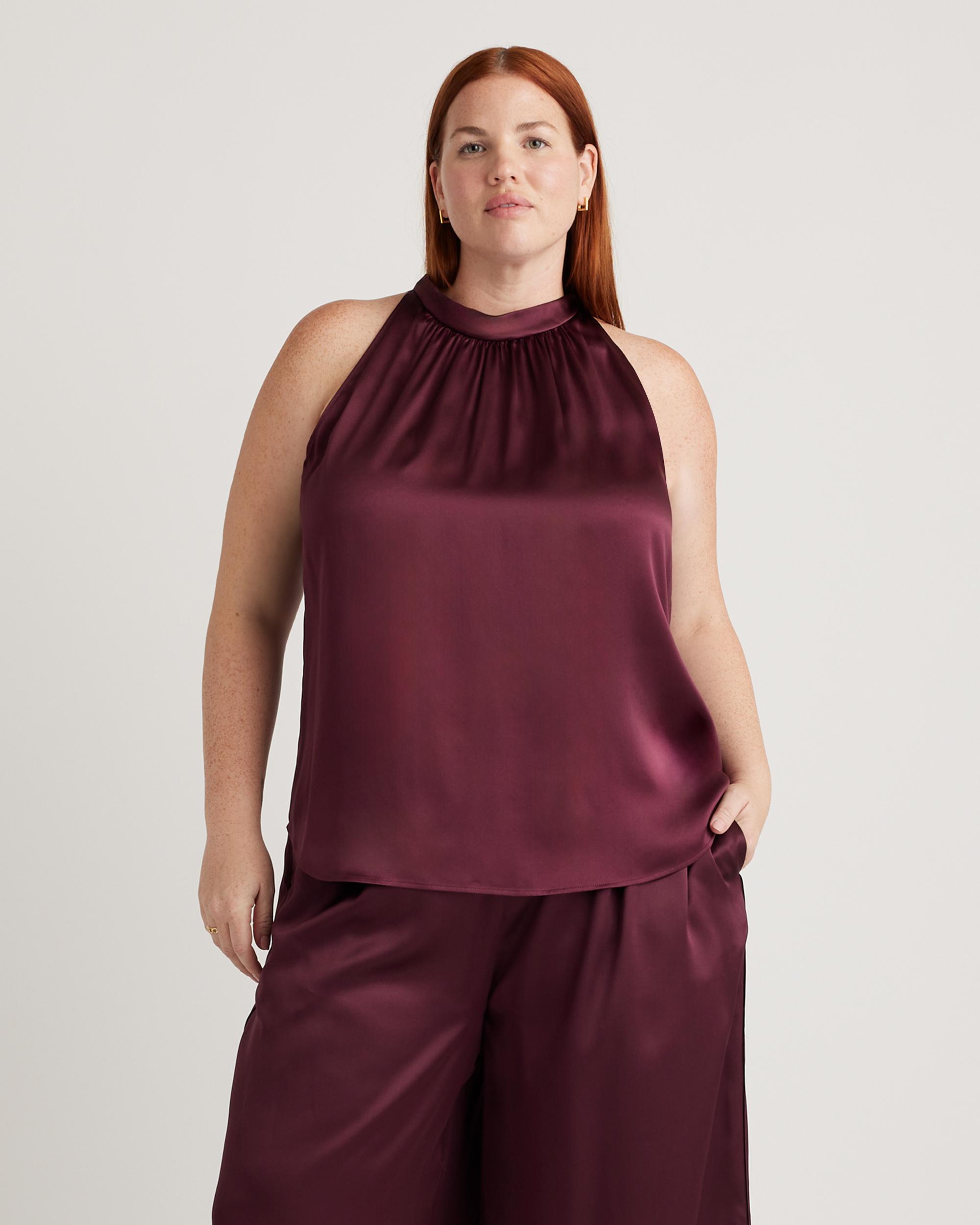 Quince | Women's Halter Top Size XL, Silk Product Image