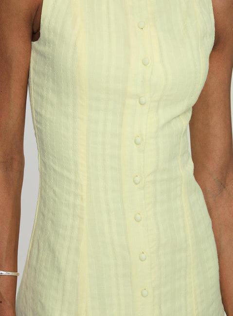 Mimsie Embroidered Mini Dress Lemon Product Image