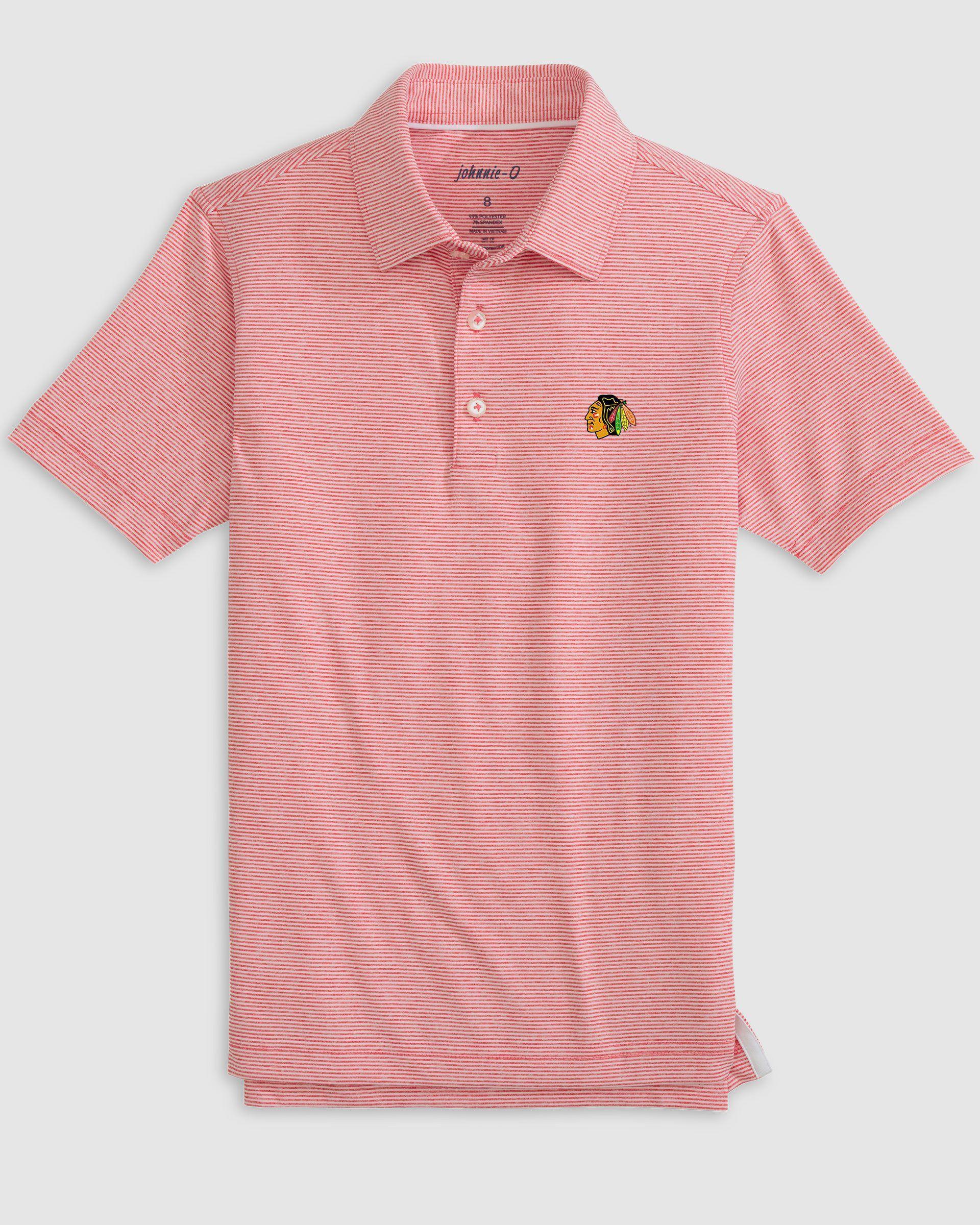 Chicago Blackhawks Lyndonn Jr. Striped Jersey Performance Polo Product Image