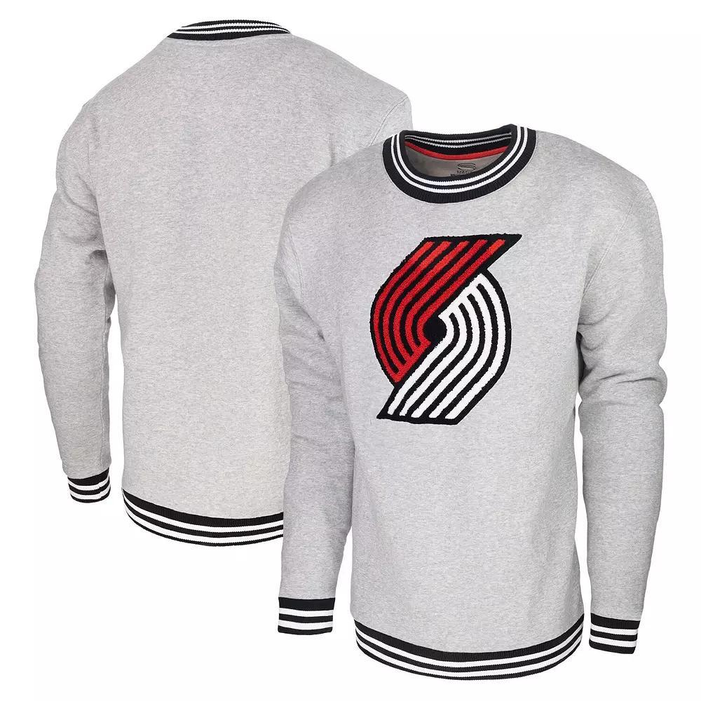 Men's Stadium Essentials Heather Gray Portland Trail Blazers Club Level Pullover Sweatshirt, Size: 3XL, Grey Product Image