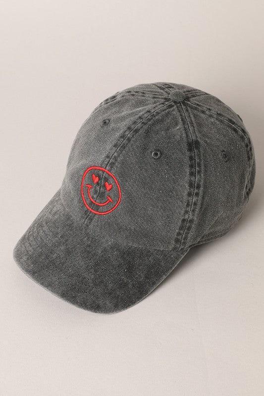 Heart Happy Face Embroidery Cap Product Image