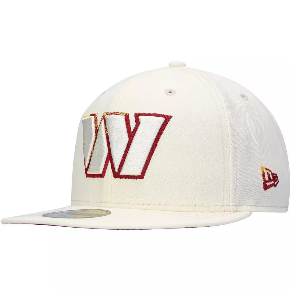 Men's New Era Cream Washington Commanders Chrome Color Dim 59FIFTY Fitted Hat, Size: 6 7/8, Wft Beige Product Image