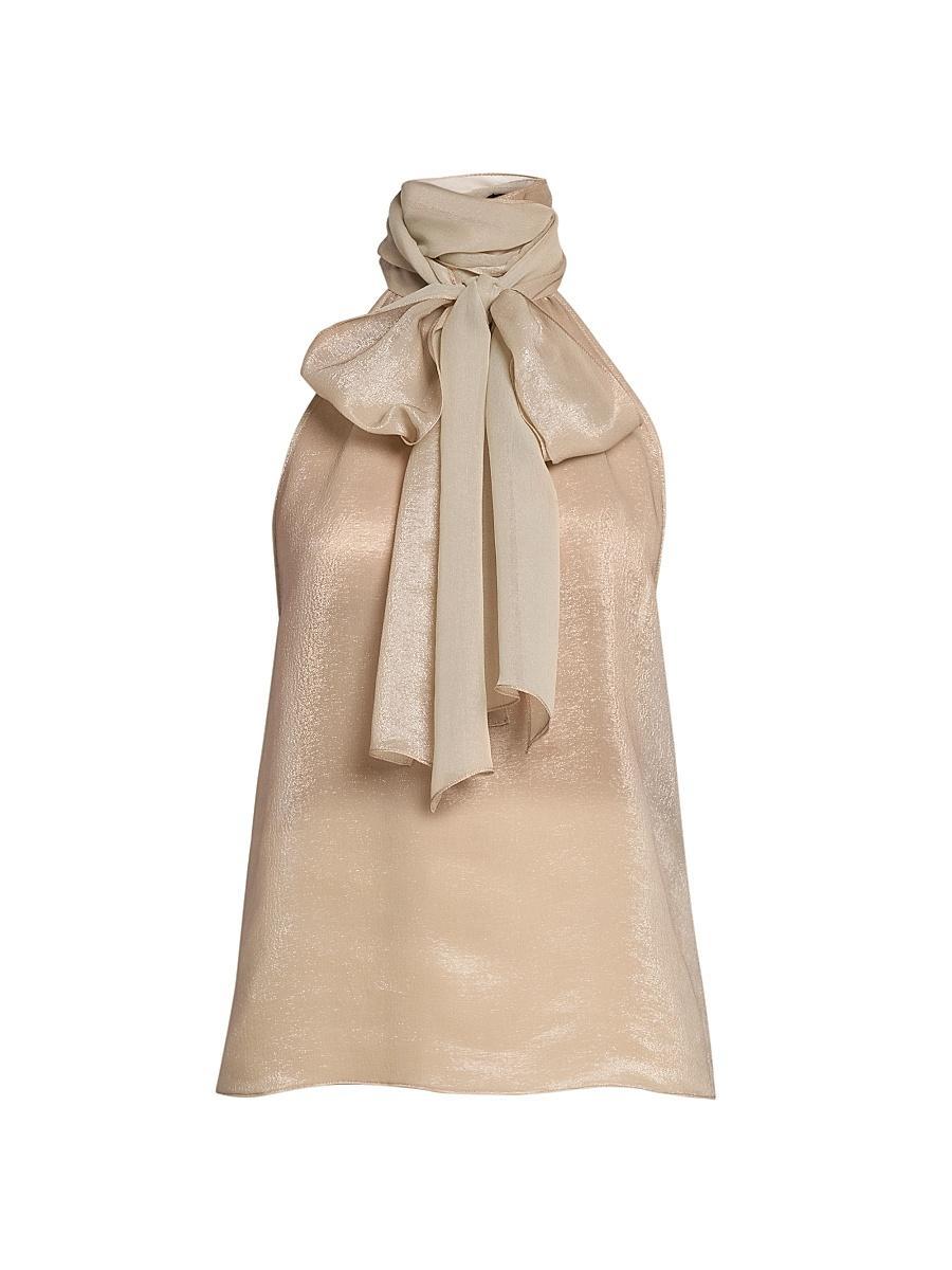 Womens Silk-Blend Lavallire Top Product Image