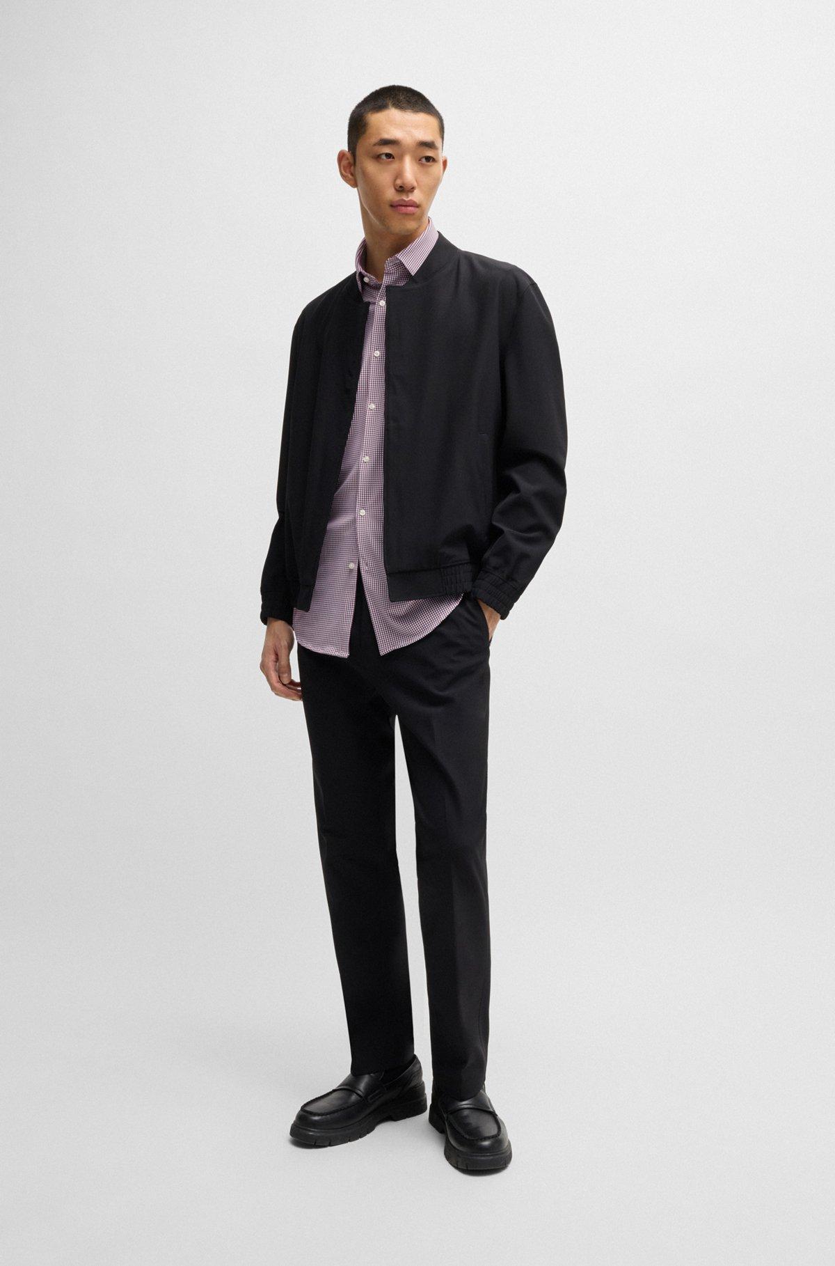 Slim-fit shirt in printed performance-stretch jersey Product Image