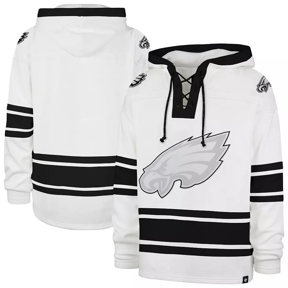 Men's '47  White Philadelphia Eagles After Image Superior Lacer with Hood, Size: Large Product Image