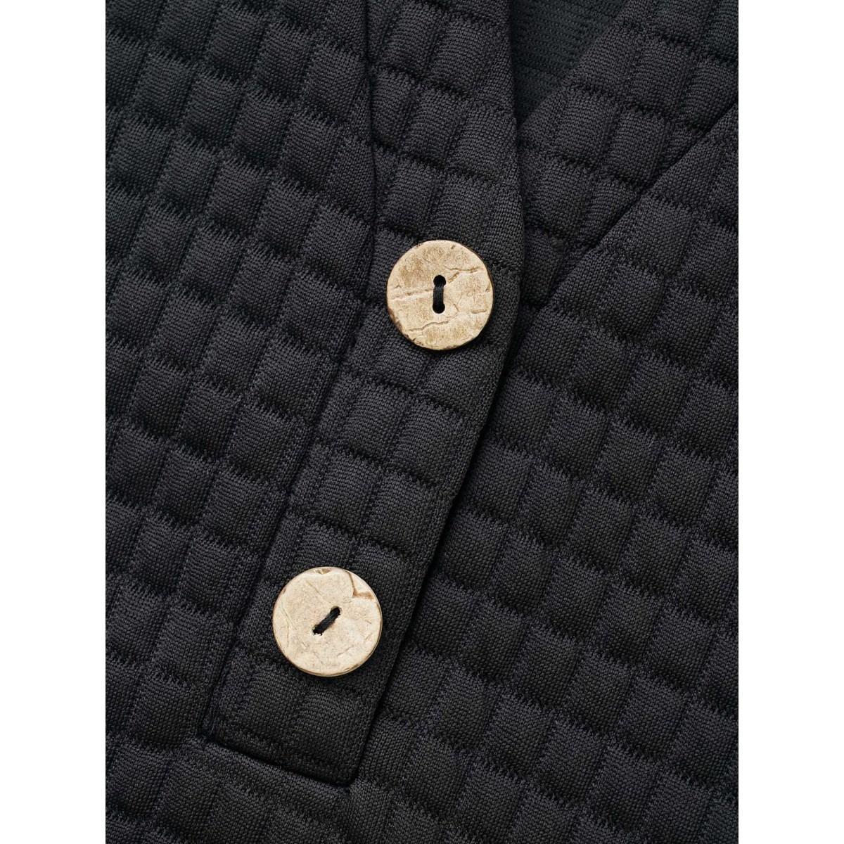 Plus Size Plaid Patchwork Hooded Raglan Sleeve Sweatshirt Women Black Casual Texture Hooded Everyday Sweatshirts BloomChic 22-24/3X Product Image