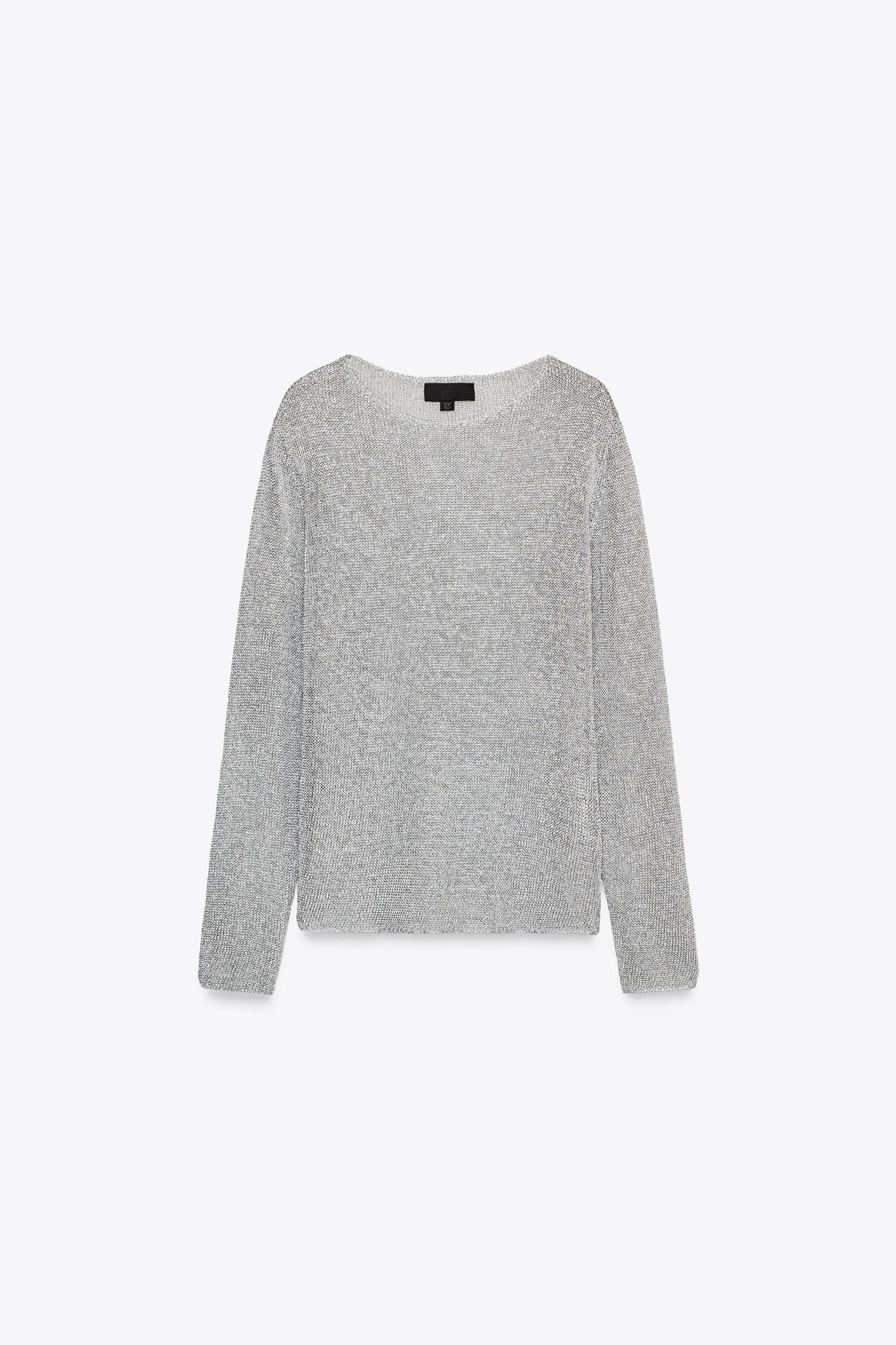 METALLIC KNIT SWEATER Product Image