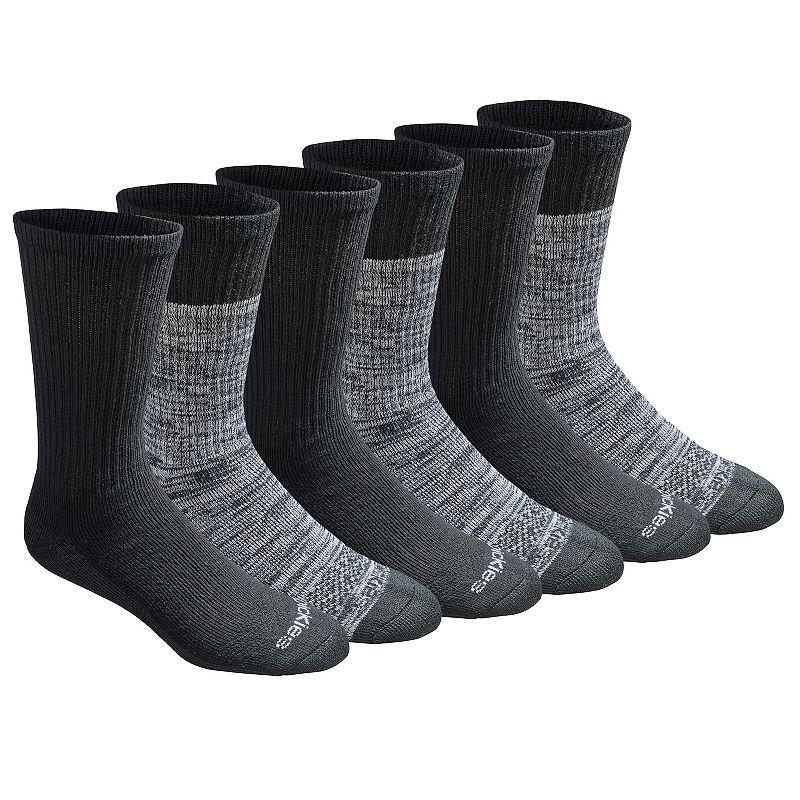 Men's Dickies 6-pack Dri-Tech Comfort Moisture-Control Crew Socks, Size: 6-12, Black Marl Product Image