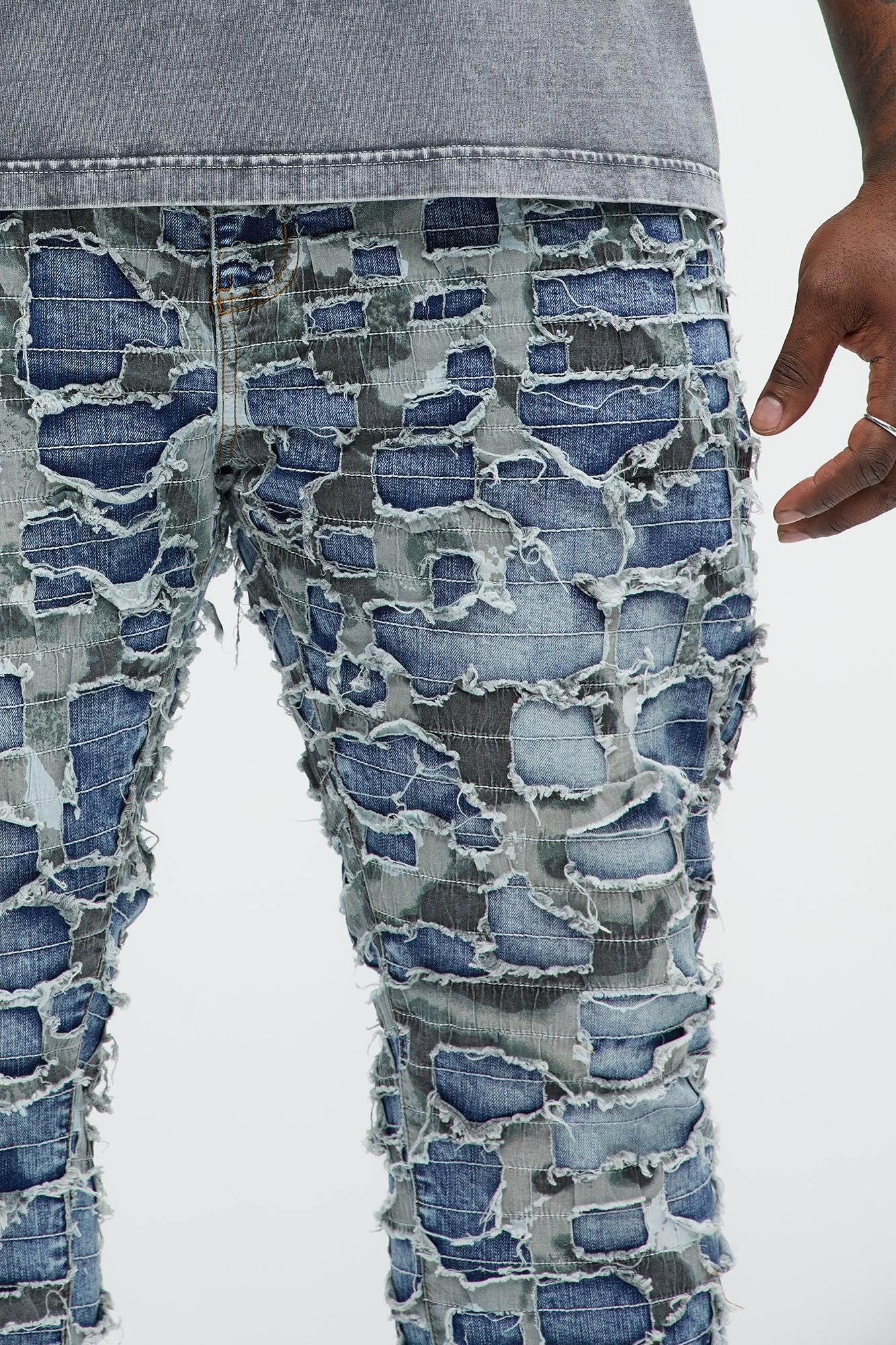 Eddie Vintage Shredded Slim Jeans - Medium Wash Product Image