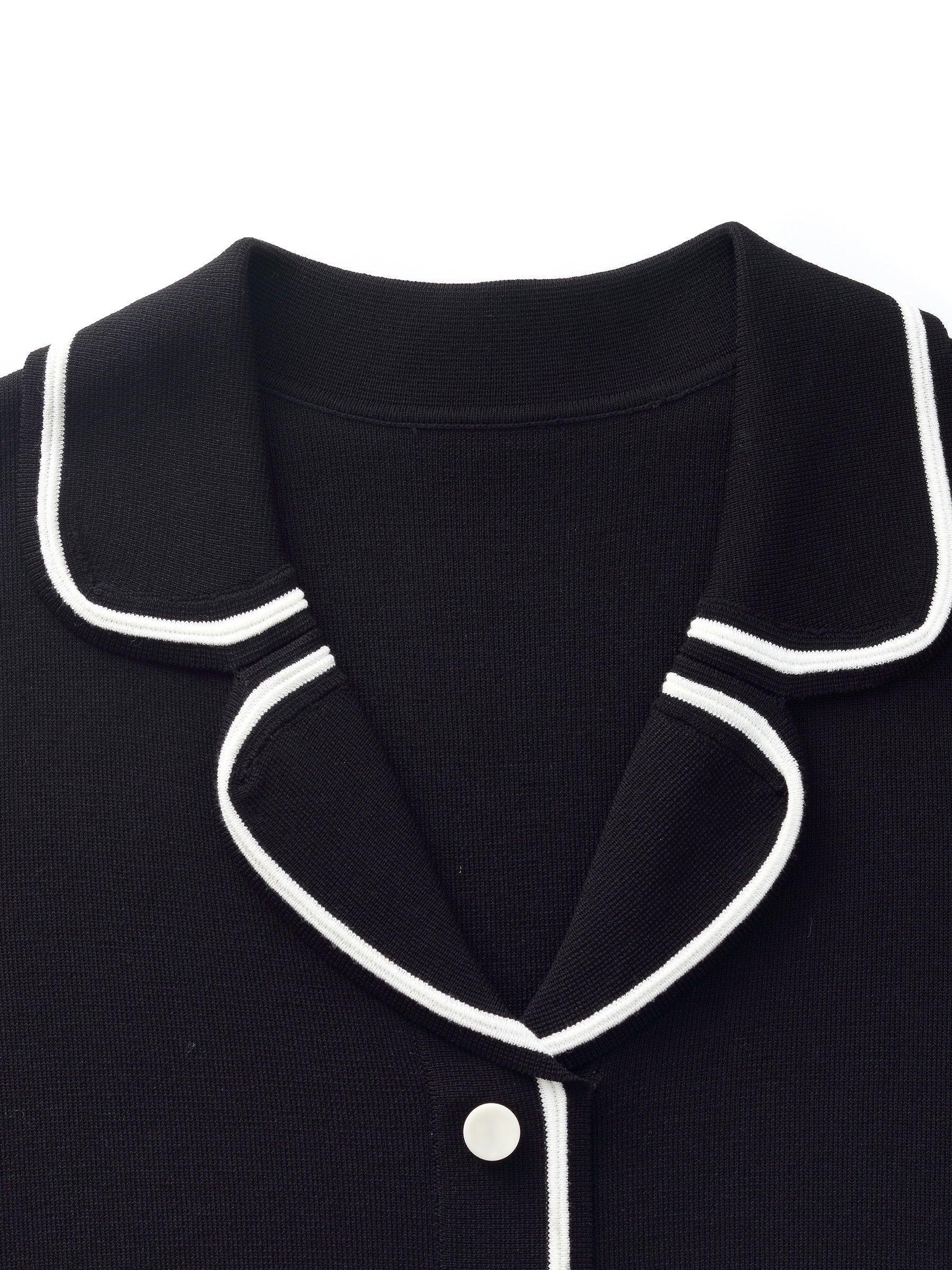 Lyocell Blend Contrast Trim Women Knit Mini Dress Product Image