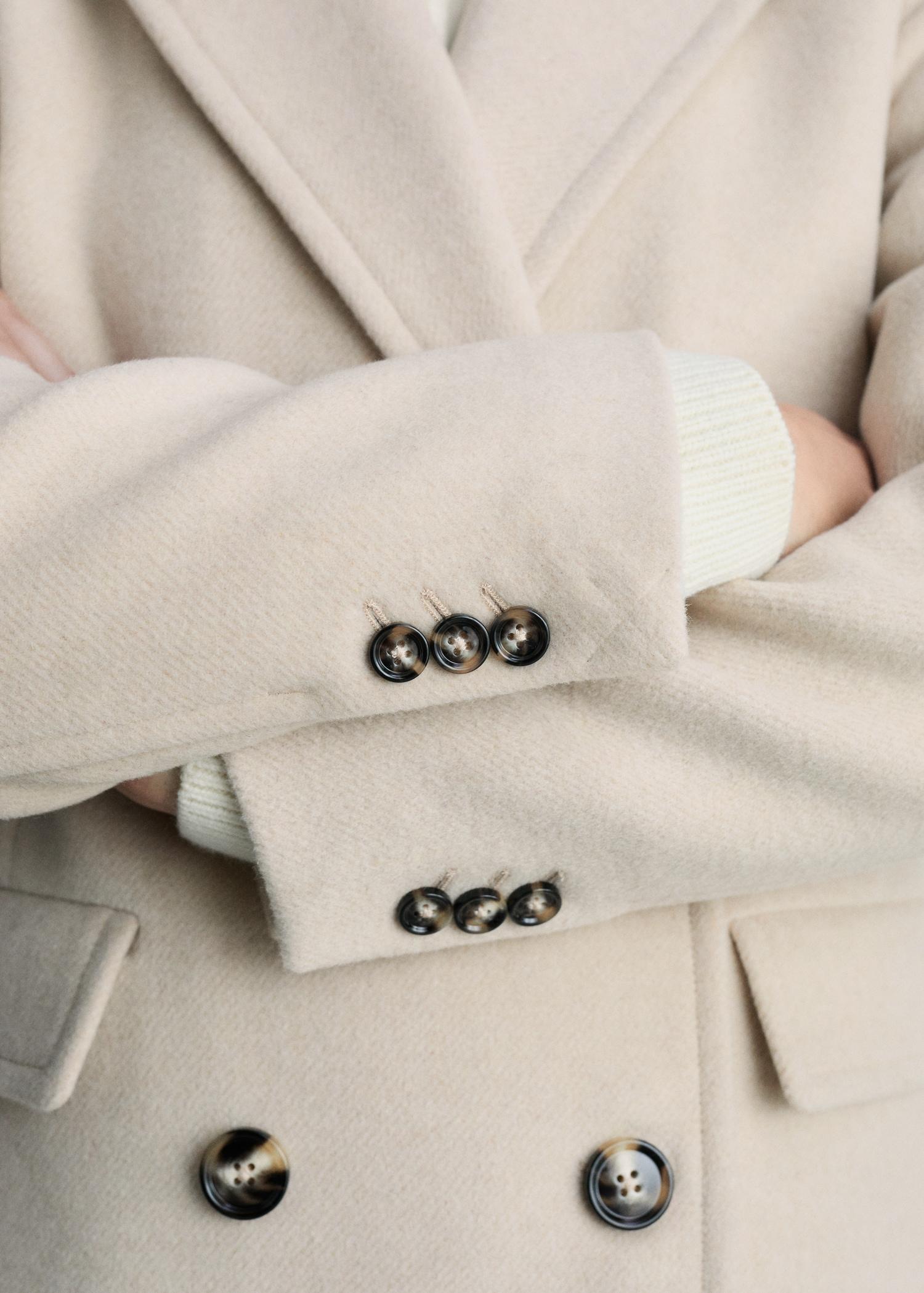 Double-breasted wool coat - Women | MANGO USA Product Image