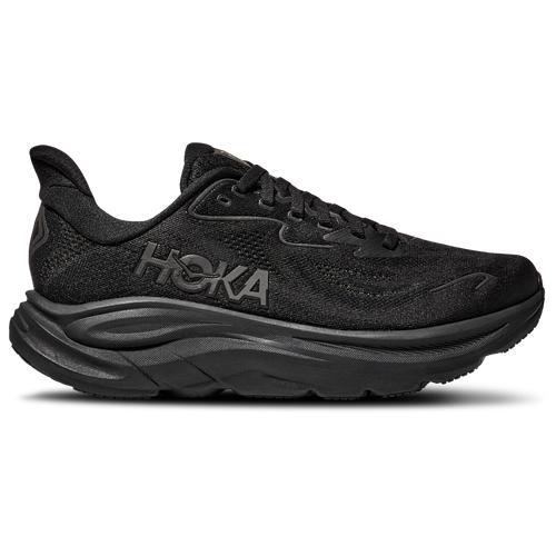 Hoka Mens Clifton 10 Sneakers in Black White Product Image