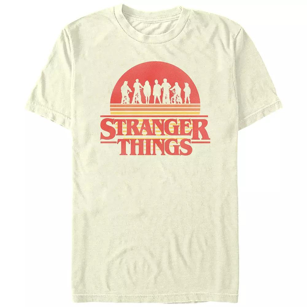Juniors' Stranger Things Sunset Logo Boyfriend Graphic Tee, Women's, Size: XL, Natural Product Image