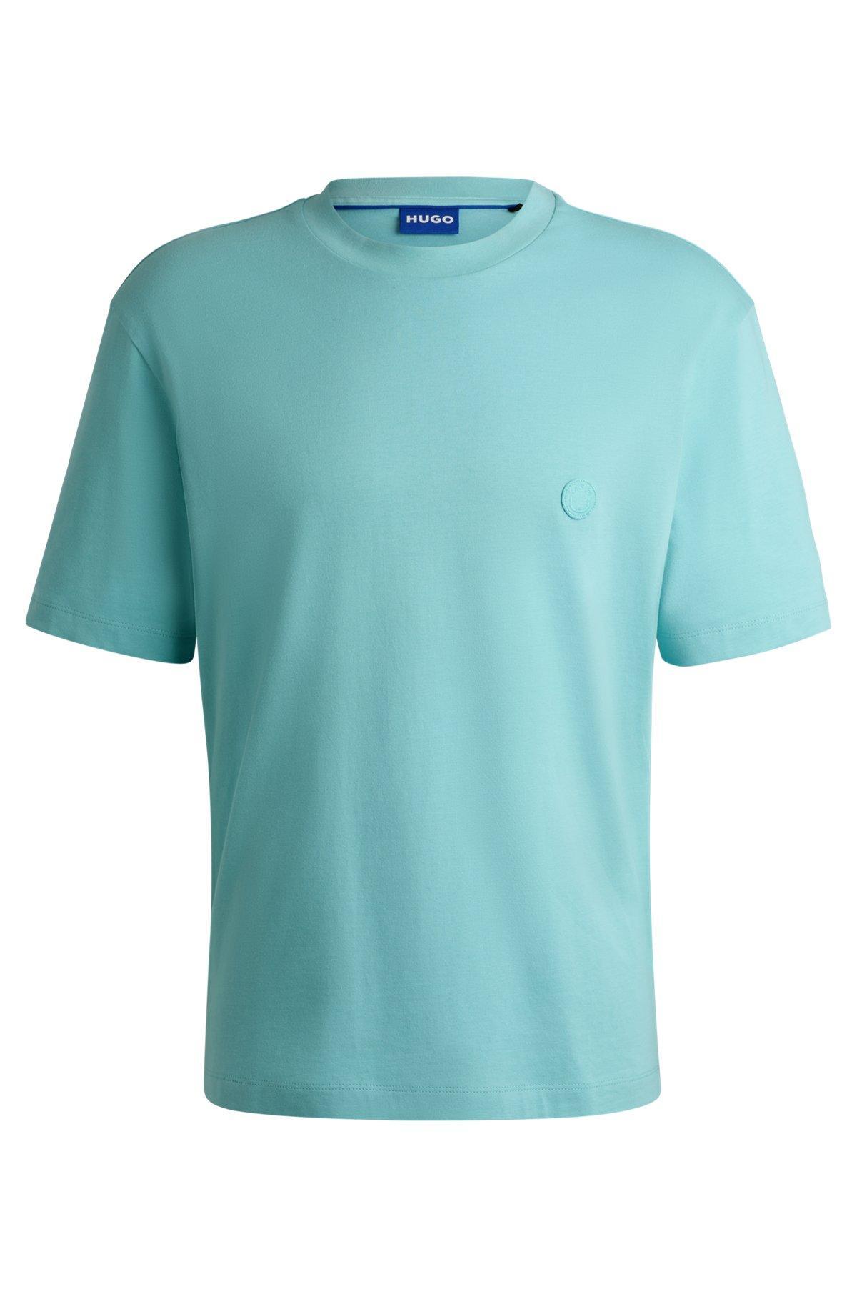 Cotton jersey T-shirt with curved logo Product Image