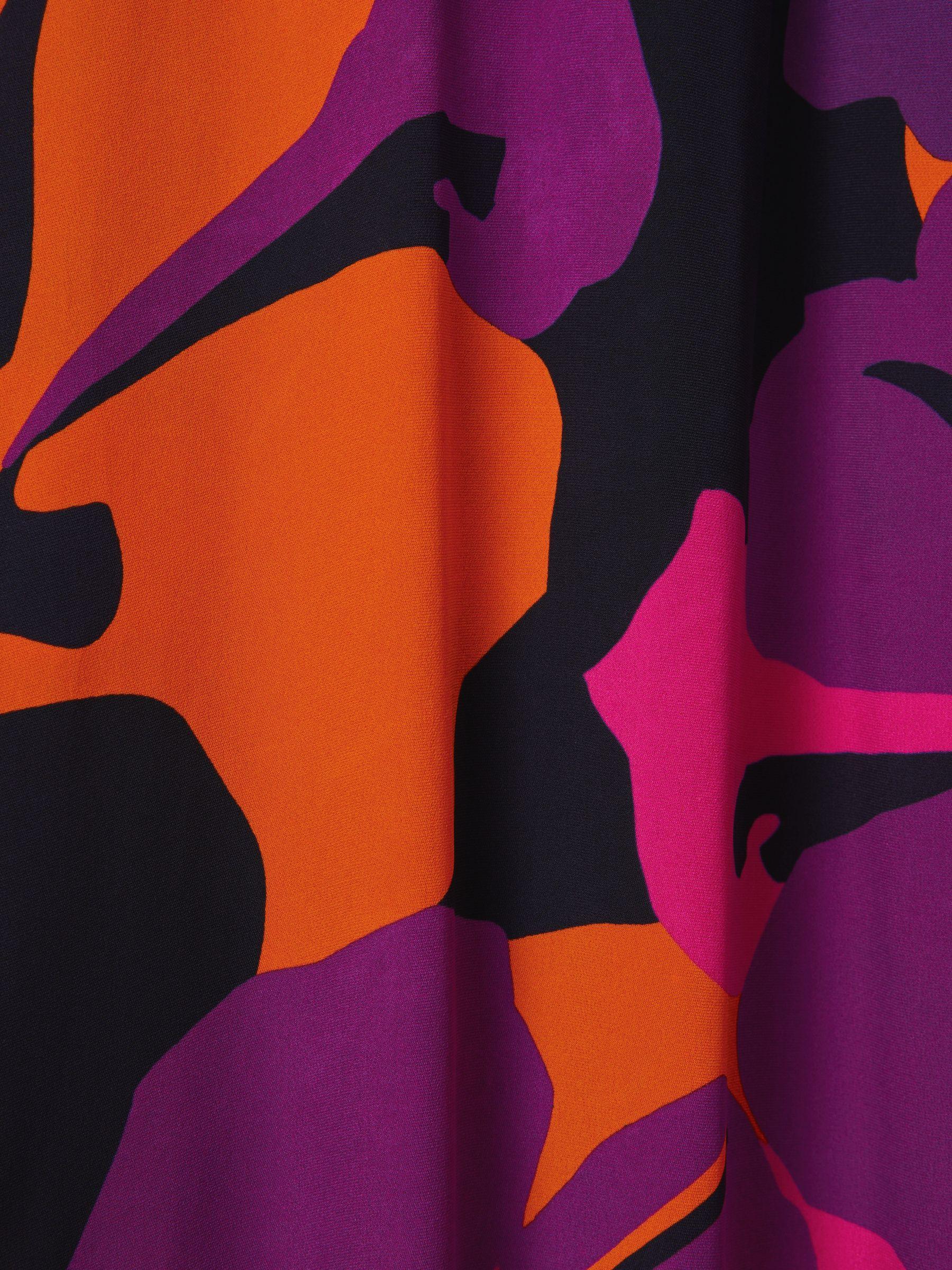 Florere Printed One-Shoulder Maxi Dress in Pink/Orange Product Image