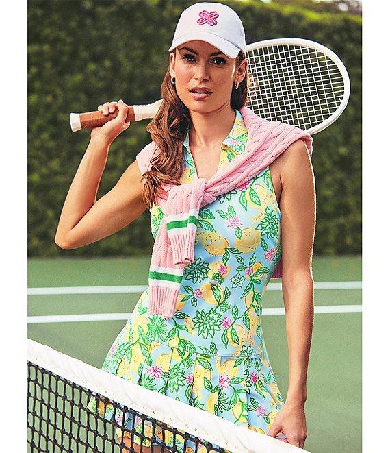 Lilly Pulitzer Brockton Cable Knit V-Neck Long Sleeve Stripe Detail Sweater Product Image