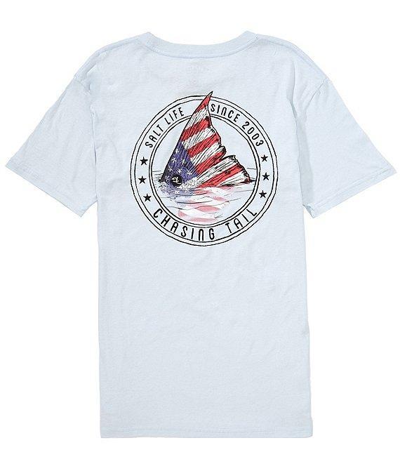 Salt Life Red Fish Stars & Stripes Short Sleeve Pocket Graphic T-Shirt Product Image