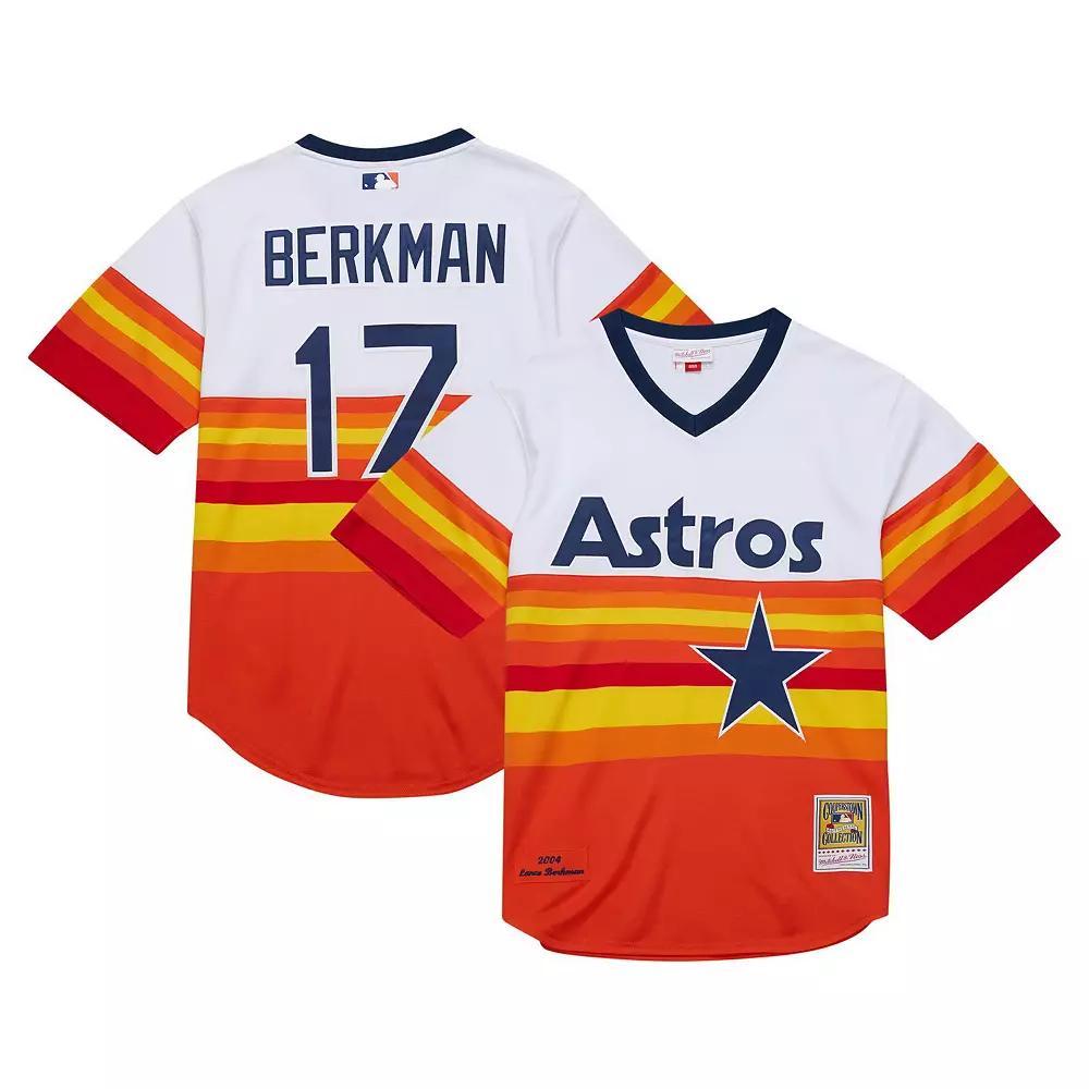 Men's Mitchell & Ness Lance Berkman White Houston Astros 2004 Cooperstown Collection Authentic Throwback Jersey, Size: 3XL Product Image