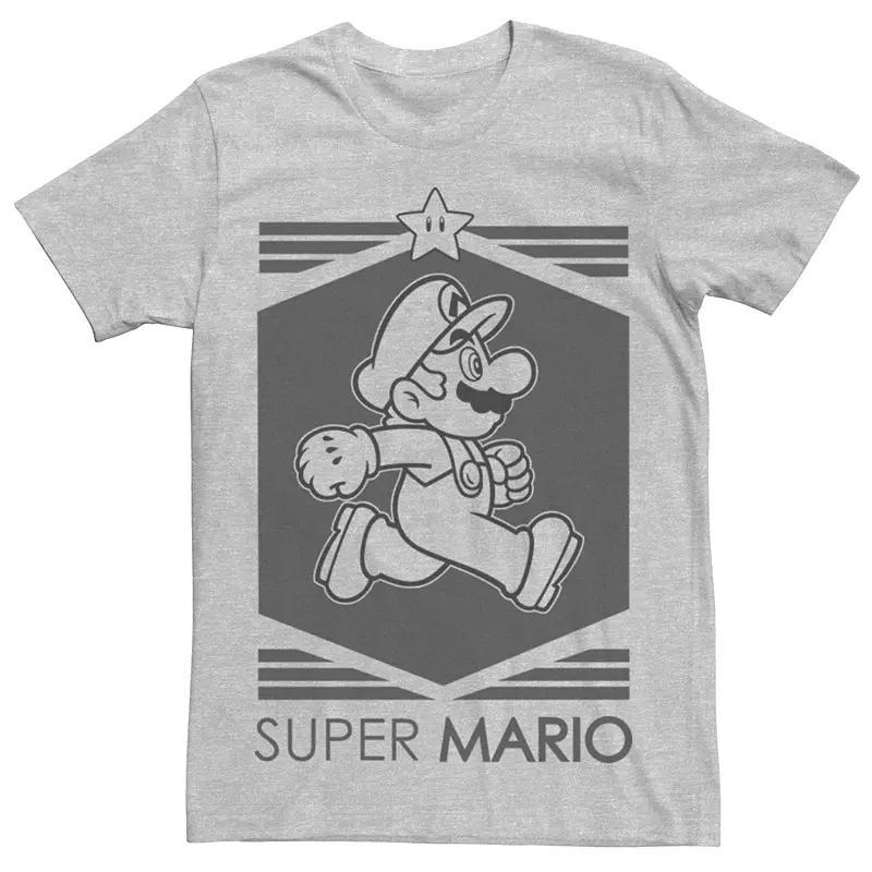 Mens Super Mario Bros Billion Tee Athletic Grey Product Image