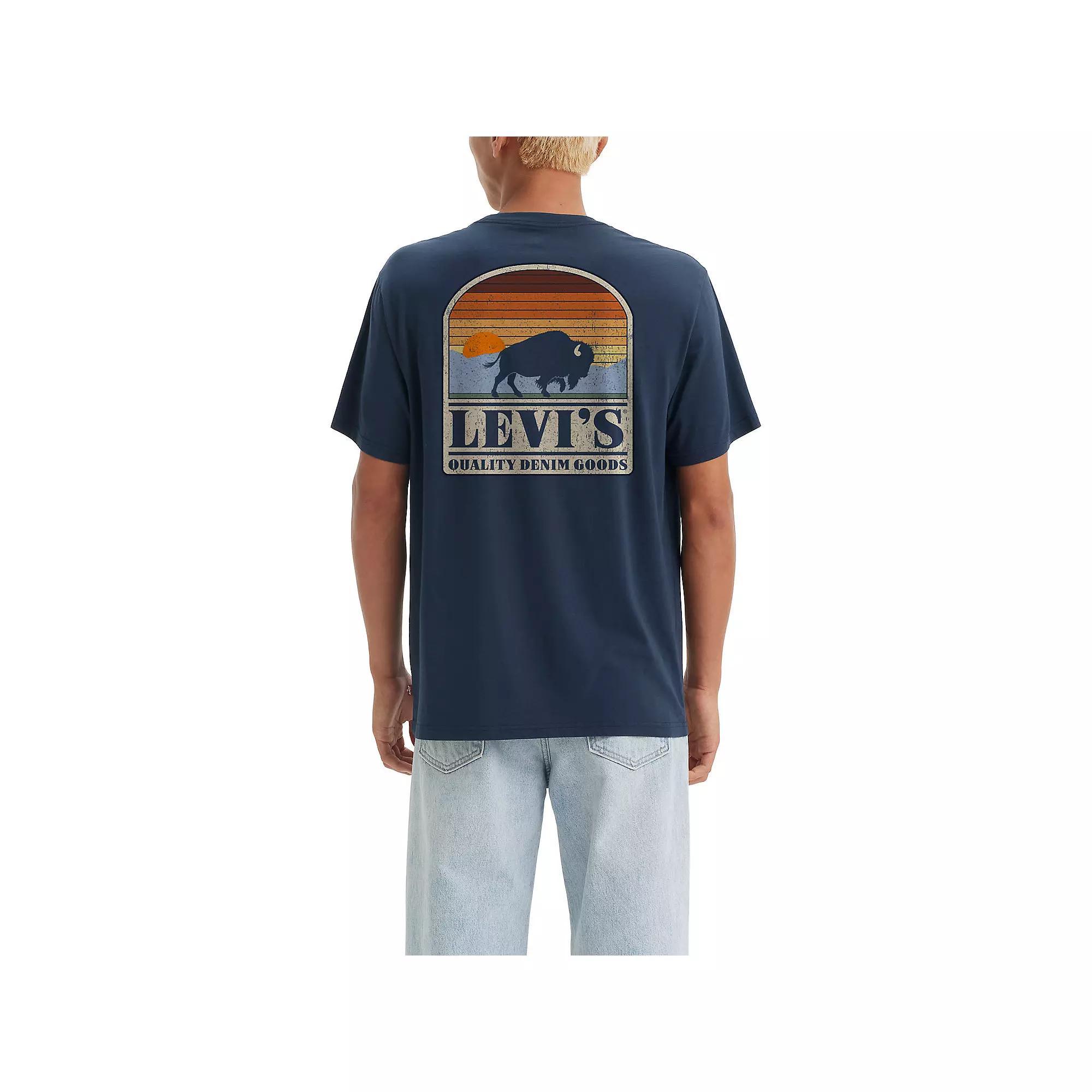 Mens Levis Relaxed-Fit Short-Sleeve Graphic Tee Blue Buffalo Product Image