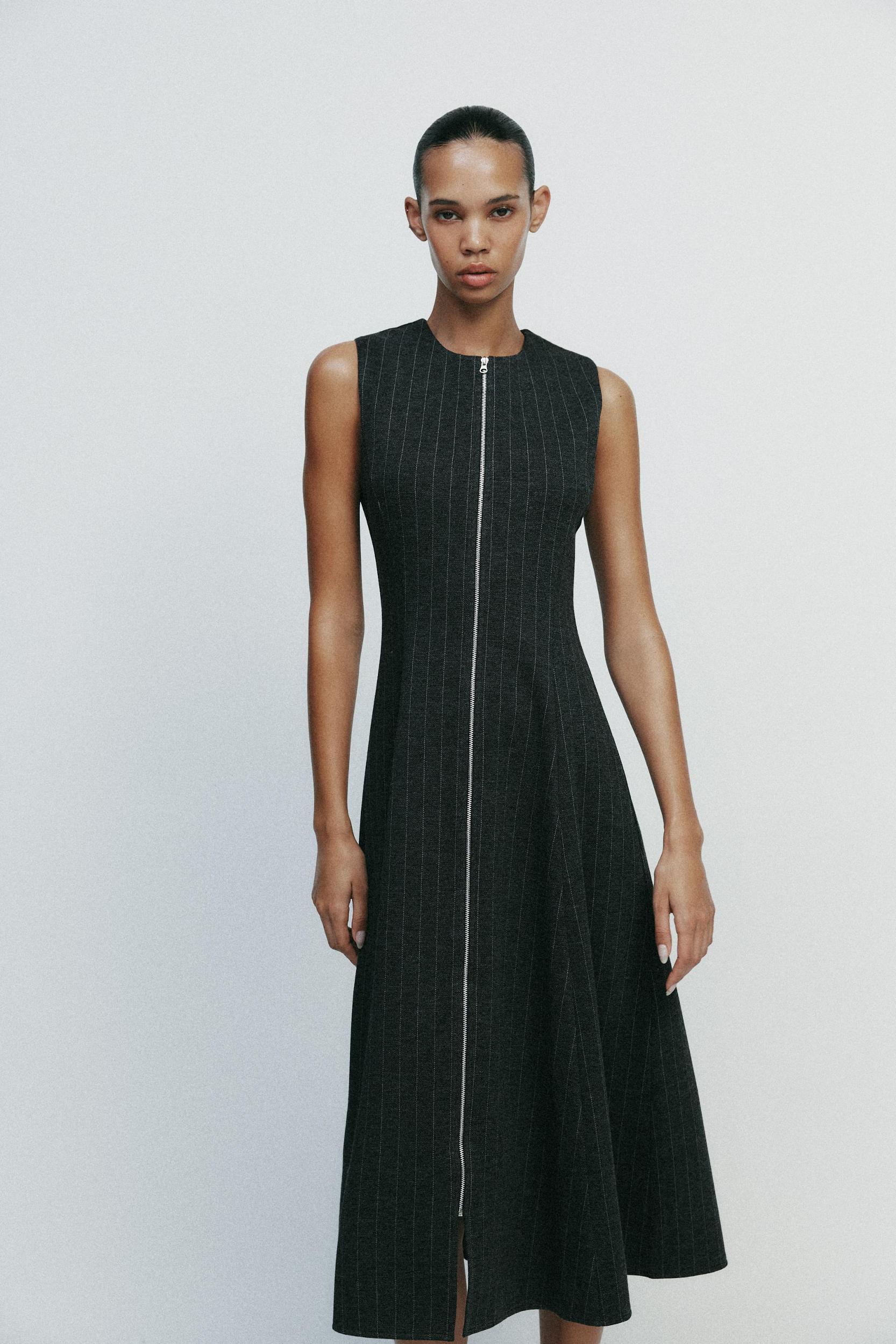 PINSTRIPE MIDI DRESS Product Image