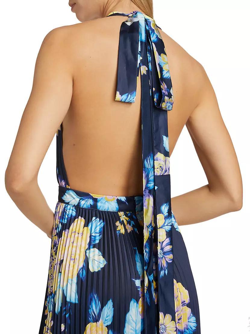 Moderniste Floral Plissé Halter Gown Product Image